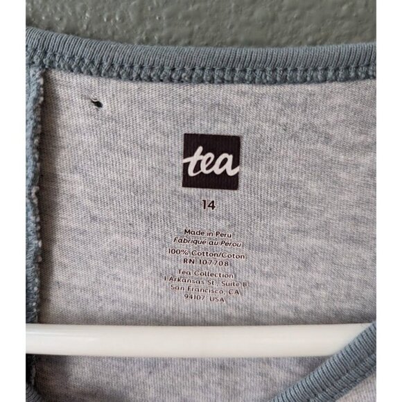 Tea Collection Girls Heather Gray Dolphins Tunic T-Shirt 14 - Picture 3 of 5